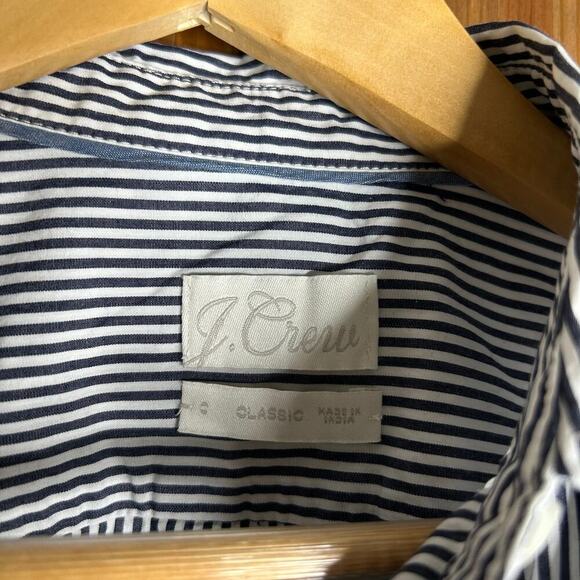 J. Crew Striped‎ Shirt Dress Poplin Women’s 0 Collar Old Money Career Preppy - Picture 7 of 11